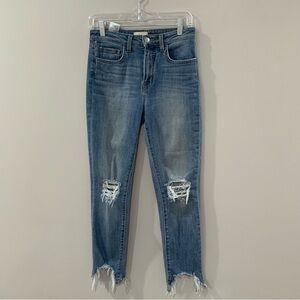 L’AGENCE Jeans High Line Skinny High Rise in Classic Fade Destruct